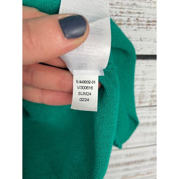 Banana Republic OVERSIZED JOHNNY-COLLAR SWEATER Kelly Green Linen XS Small Boxy - Picture 6 of 10